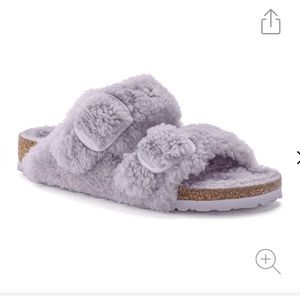 Birkenstock Arizona Big Buckle Teddy Shearling Purple Fog
